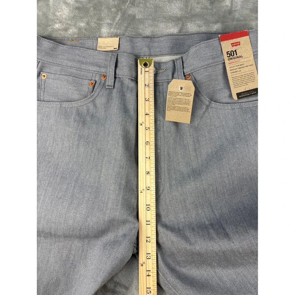 Levis Jeans Mens 34x38 501 Original Shrink-to-Fit Grey Straight Leg NEW
